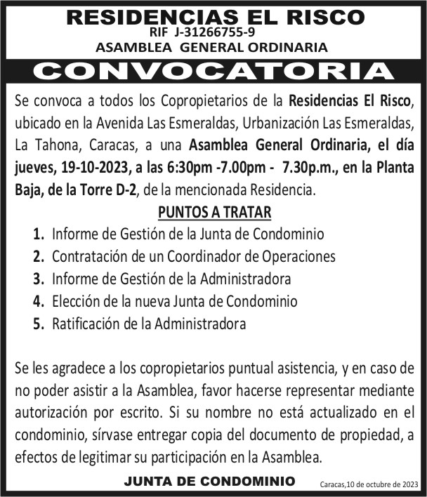 CONVOCATORIA RESIDENCIAS EL RISCO